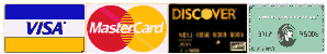 We accept Visa, MasterCard, Discover and American Express cards